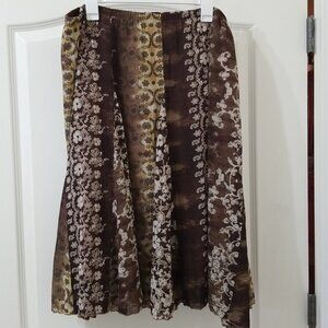 Brown Floral Skirt